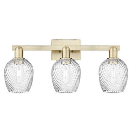 Innovations Lighting Salina 3 Light 25" Wide Vanity Light Antique Brass / Clear Spiral Fluted