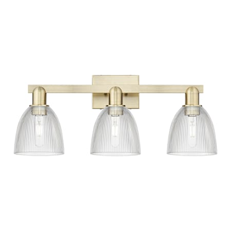 Innovations Lighting Castile 3 Light 25" Wide Vanity Light Antique Brass / Clear