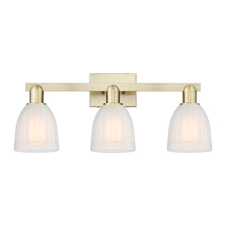 Innovations Lighting Brookfield 3 Light 25" Wide Vanity Light Antique Brass / White