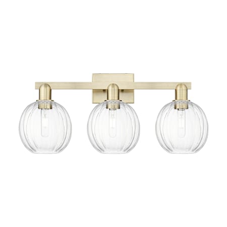 Innovations Lighting Preston 3 Light 26" Wide Vanity Light Antique Brass / Clear