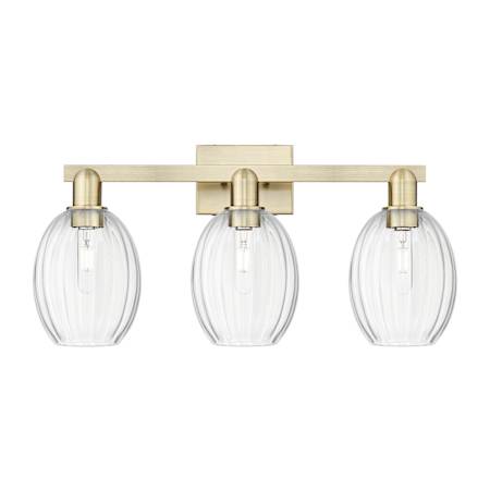 Innovations Lighting Preston 3 Light 26" Wide Vanity Light Antique Brass / Clear