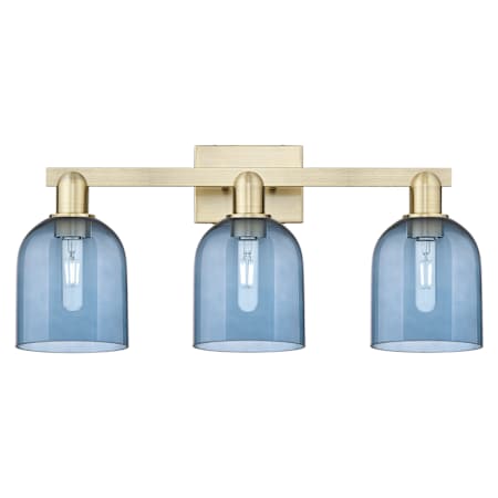 Innovations Lighting Bella 3 Light 25" Wide Vanity Light Antique Brass / Blue