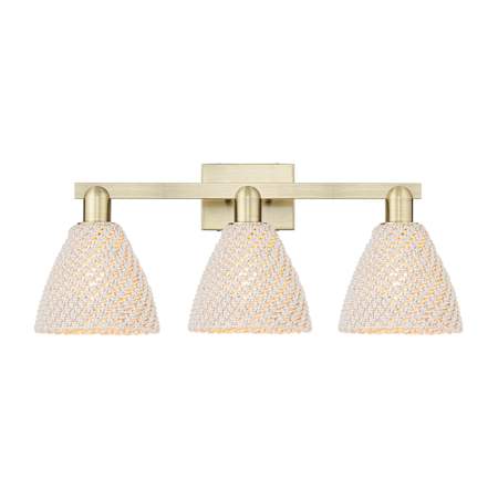 Innovations Lighting Natural Ballston Dome 3 Light 26" Wide Vanity Light Antique Brass / Natural