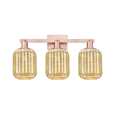 Innovations Lighting Preston 3 Light 26" Wide Vanity Light Antique Copper / Mercury