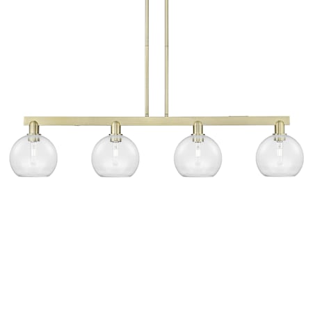Innovations Lighting Athens 4 Light 53" Wide Linear Pendant Antique Brass / Clear