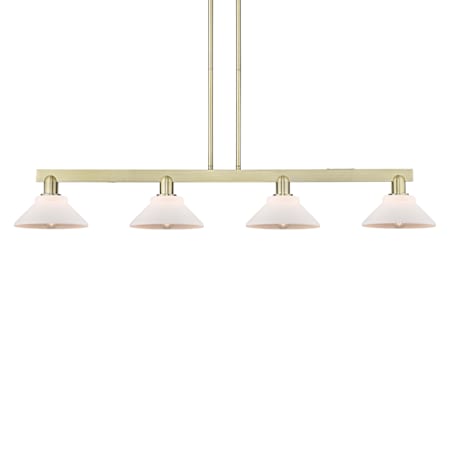 Innovations Lighting Orwell 4 Light 52" Wide Linear Pendant Antique Brass / Matte White