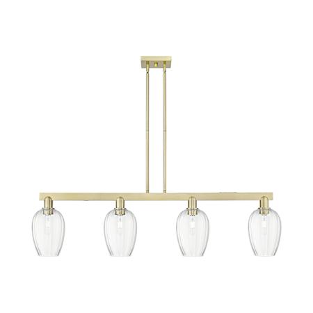 Innovations Lighting Preston 4 Light 48" Wide Linear Pendant Antique Brass / Clear