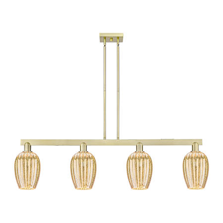 Innovations Lighting Preston 4 Light 48" Wide Linear Pendant Antique Brass / Mercury