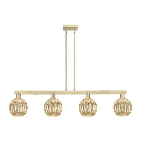 Innovations Lighting Preston 4 Light 48" Wide Linear Pendant Antique Brass / Mercury