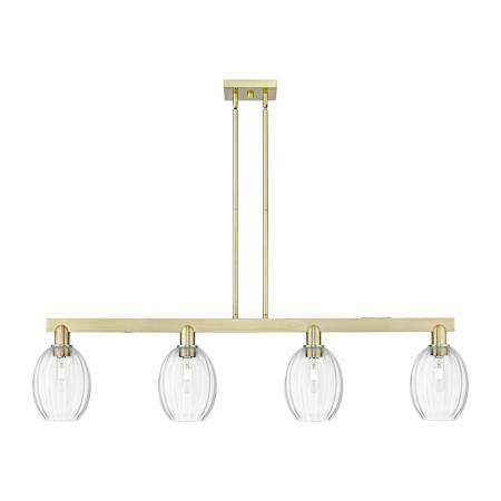 Innovations Lighting Preston 4 Light 48" Wide Linear Pendant Antique Brass / Clear