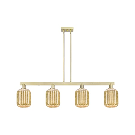Innovations Lighting Preston 4 Light 48" Wide Linear Pendant Antique Brass / Mercury