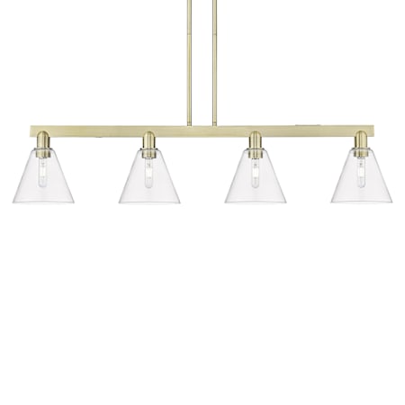 Innovations Lighting Berkshire Glass 4 Light 51" Wide Linear Pendant Antique Brass / Clear