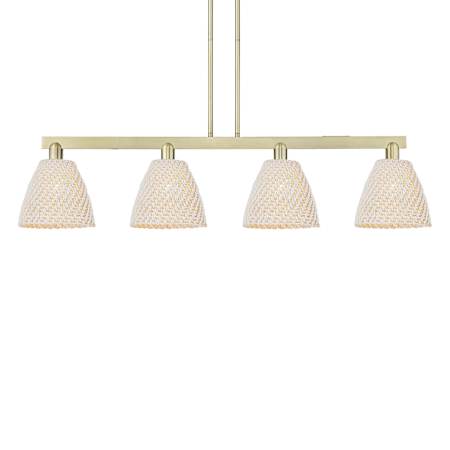 Innovations Lighting Bristol Natural 4 Light 52" Wide Linear Pendant Antique Brass / Natural