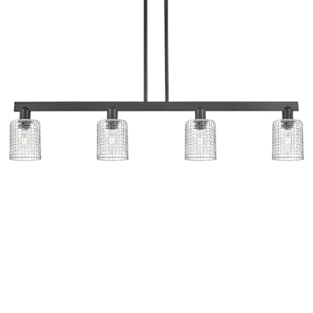 Innovations Lighting Cobbleskill 4 Light 48" Wide Linear Pendant Matte Black / Clear