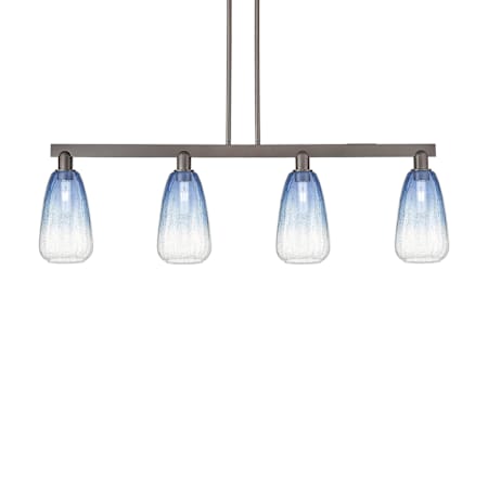 Innovations Lighting Brookhaven Almond 4 Light 48" Wide Linear Pendant Oil Rubbed Bronze / Sapphire Blue