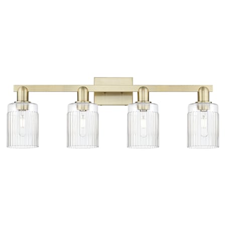 Innovations Lighting Hadley 4 Light 32" Wide Vanity Light Antique Brass / Clear