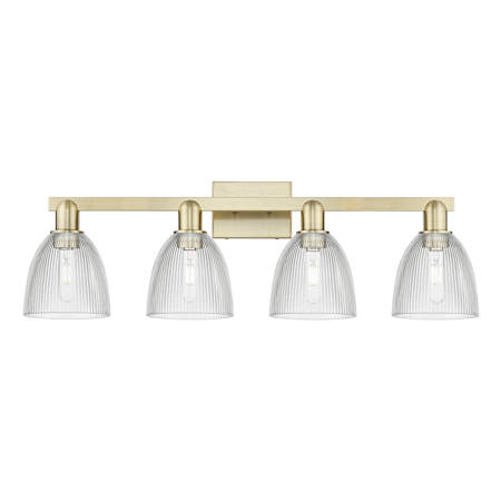 Innovations Lighting Castile 4 Light 33" Wide Vanity Light Antique Brass / Clear