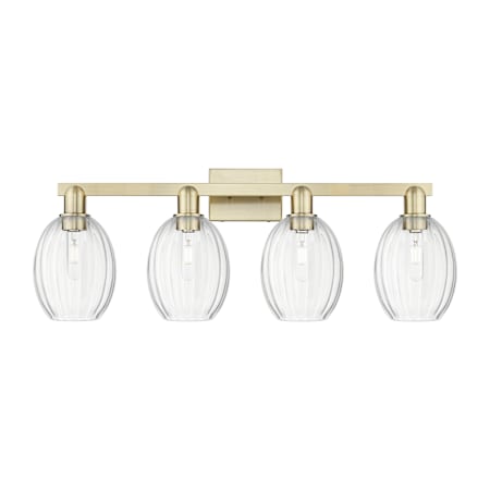 Innovations Lighting Preston 4 Light 36" Wide Vanity Light Antique Brass / Clear