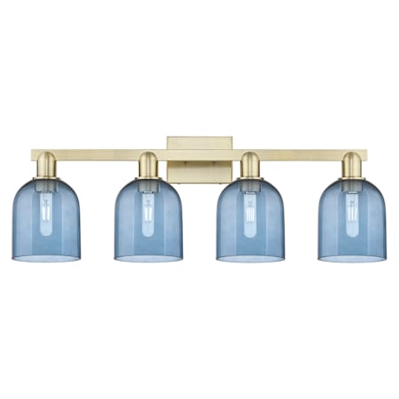 Innovations Lighting Bella 4 Light 33" Wide Vanity Light Antique Brass / Blue