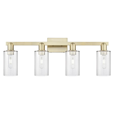 Innovations Lighting Clymer 4 Light 31" Wide Vanity Light Antique Brass / Clear