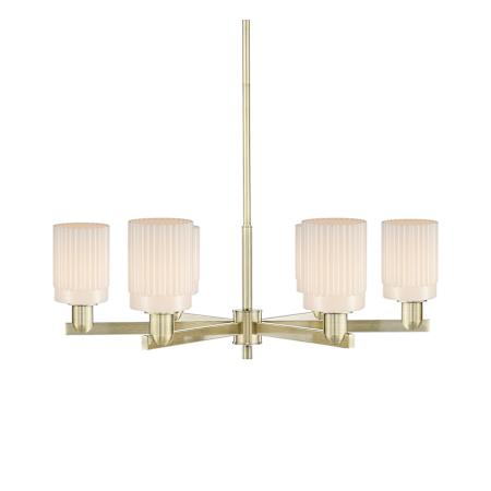 Innovations Lighting Hadley 6 Light 35" Wide Chandelier Antique Brass / Matte White