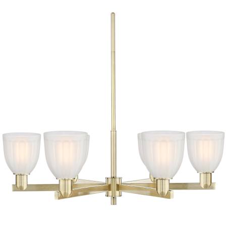 Innovations Lighting Brookfield 6 Light 36" Wide Chandelier Antique Brass / White