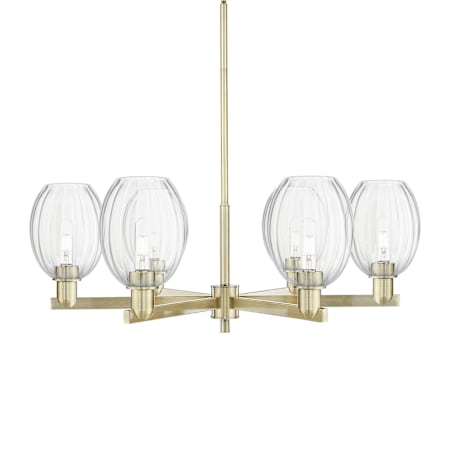 Innovations Lighting Preston 6 Light 24" Wide Candle Style Chandelier Antique Brass / Clear
