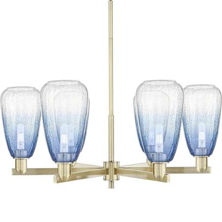 Innovations Lighting Brookhaven Almond 6 Light 24" Wide Candle Style Chandelier Antique Brass / Sapphire Blue