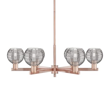 Innovations Lighting Athens Deco Swirl 6 Light 24" Wide Chandelier Antique Copper / Light Smoke Deco Swirl