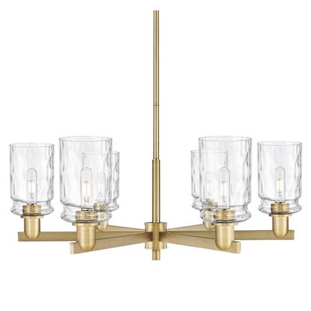 Innovations Lighting Candor 6 Light 35" Wide Chandelier Brushed Brass / Clear Waterglass