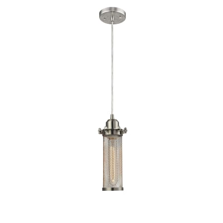 Innovations Lighting Quincy Hall 5" Wide Mini Pendant - Cord Suspension - T9 Bulb Compatible Brushed Satin Nickel