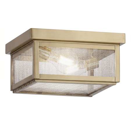 Innovations Lighting Branford 2 Light 11" Wide Semi-Flush Square Outdoor Ceiling Fixture with Seedy Glass Antique Brass