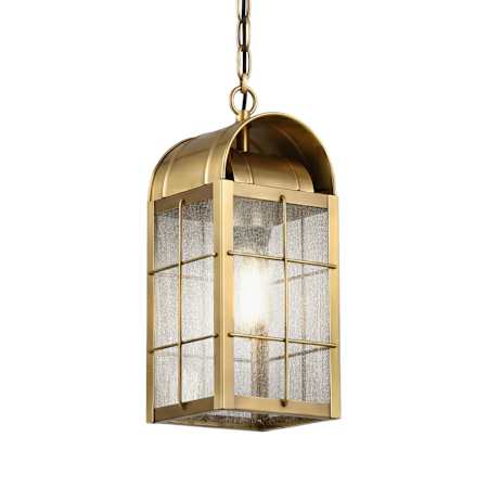 Innovations Lighting Durham 8" Wide Outdoor Mini Pendant with H Wire Pattern and Seedy Glass Antique Brass