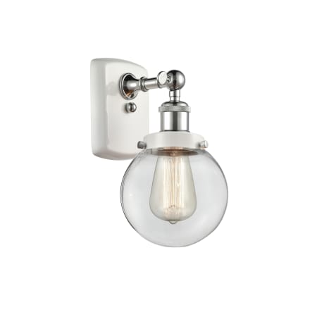 Innovations Lighting Beacon 11" Tall Wall Sconce White and Polished Chrome / Clear