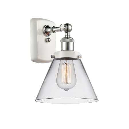 Innovations Lighting Cone 13" Tall Wall Sconce White and Polished Chrome / Clear