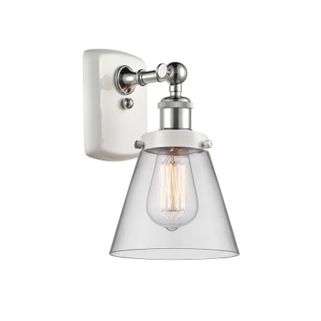 Innovations Lighting Cone 11" Tall Wall Sconce White and Polished Chrome / Clear