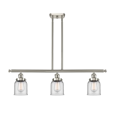 Innovations Lighting Small Bell 3 Light 36" Multi Light Large Pendant Brushed Satin Nickel / Clear
