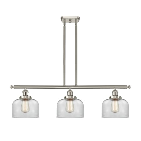 Innovations Lighting Large Bell 3 Light 36" Multi Light Large Pendant Brushed Satin Nickel / Clear