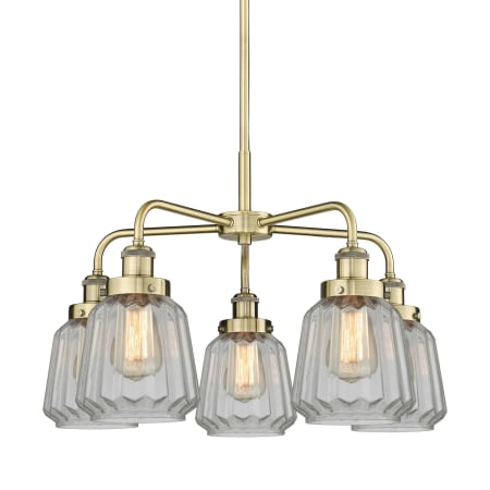 Innovations Lighting Chatham 5 Light 25" Wide Chandelier Antique Brass / Clear