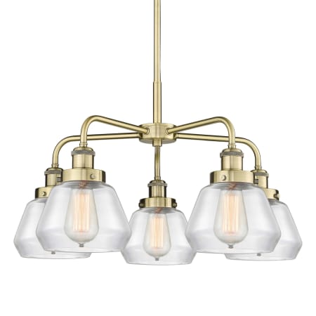 Innovations Lighting Fulton 5 Light 25" Wide Chandelier Antique Brass / Clear