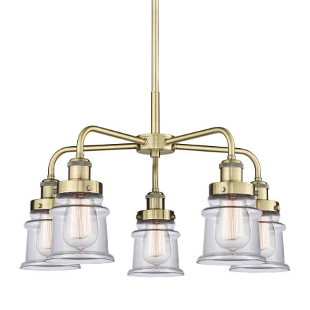 Innovations Lighting Canton 5 Light 24" Wide Chandelier Antique Brass / Clear
