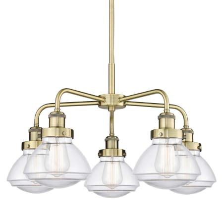 Innovations Lighting Olean 5 Light 25" Wide Chandelier Antique Brass / Clear
