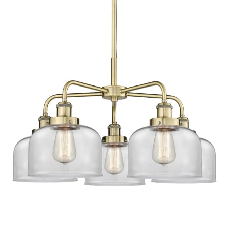 Innovations Lighting Bell 5 Light 26" Wide Chandelier Antique Brass / Clear