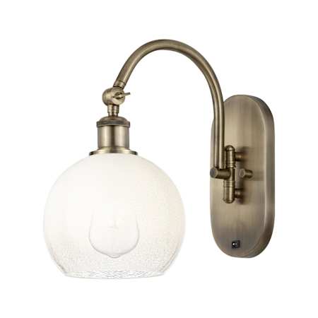 Innovations Lighting Brookhaven Globe 14" Tall Wall Sconce Antique Brass / Opal