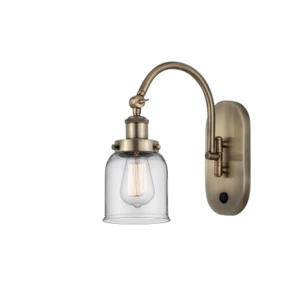 Innovations Lighting Bell 13" Tall Wall Sconce with Shade Antique Brass / Clear