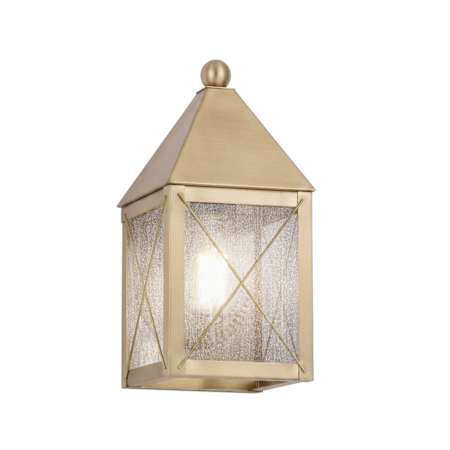 Innovations Lighting Ashford 11" Tall Outdoor Wall Sconce with X Wire Pattern and Seedy Glass Antique Brass