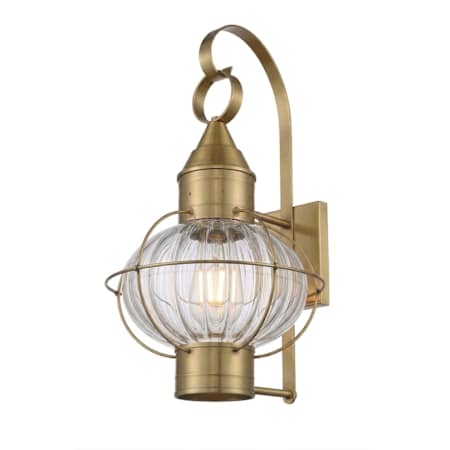 Innovations Lighting Ellington 22" Tall Outdoor Wall Sconce with Ribbed Glass Antique Brass