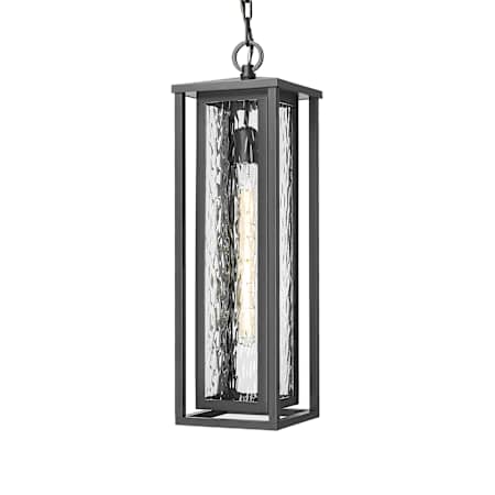 Innovations Lighting Ashland 7" Wide Outdoor Mini Pendant with Water Glass Shade Matte Black
