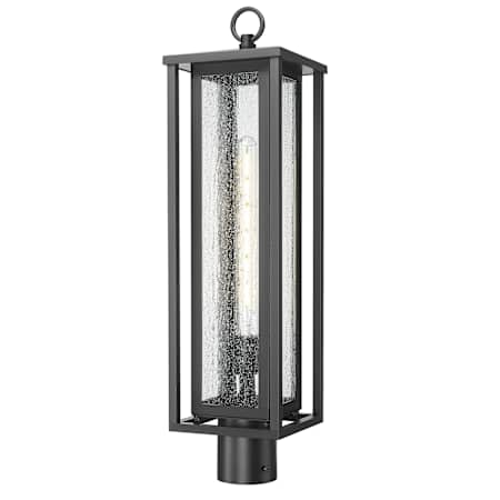 Innovations Lighting Ashland 26" Tall Post Light with Seedy Glass Matte Black