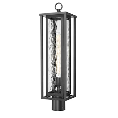 Innovations Lighting Ashland 26" Tall Post Light with Water Glass Matte Black